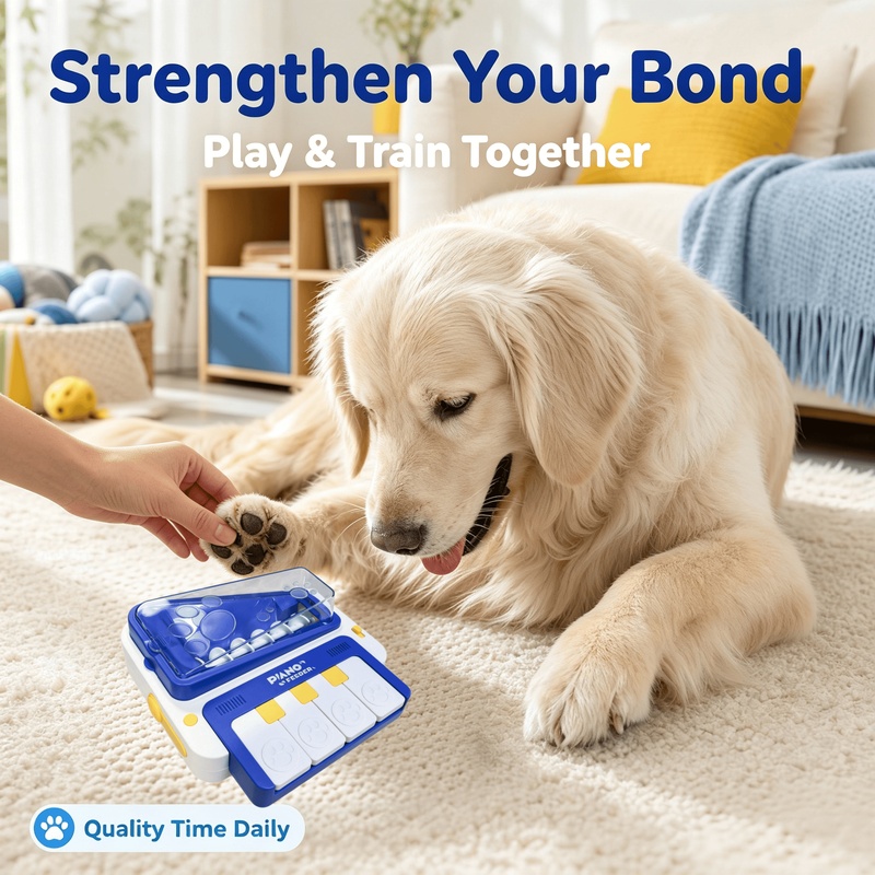 Dog Puzzle Feeder Toy - لعبة بيانو تفاعلية للكلاب مع موزع