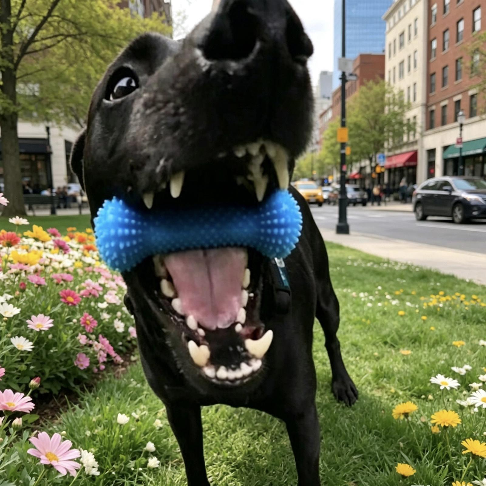 Rubber Treat Dispensing Dog Toy - ألعاب تنظيف أسنان الكلاب، أعواد للمضغ،