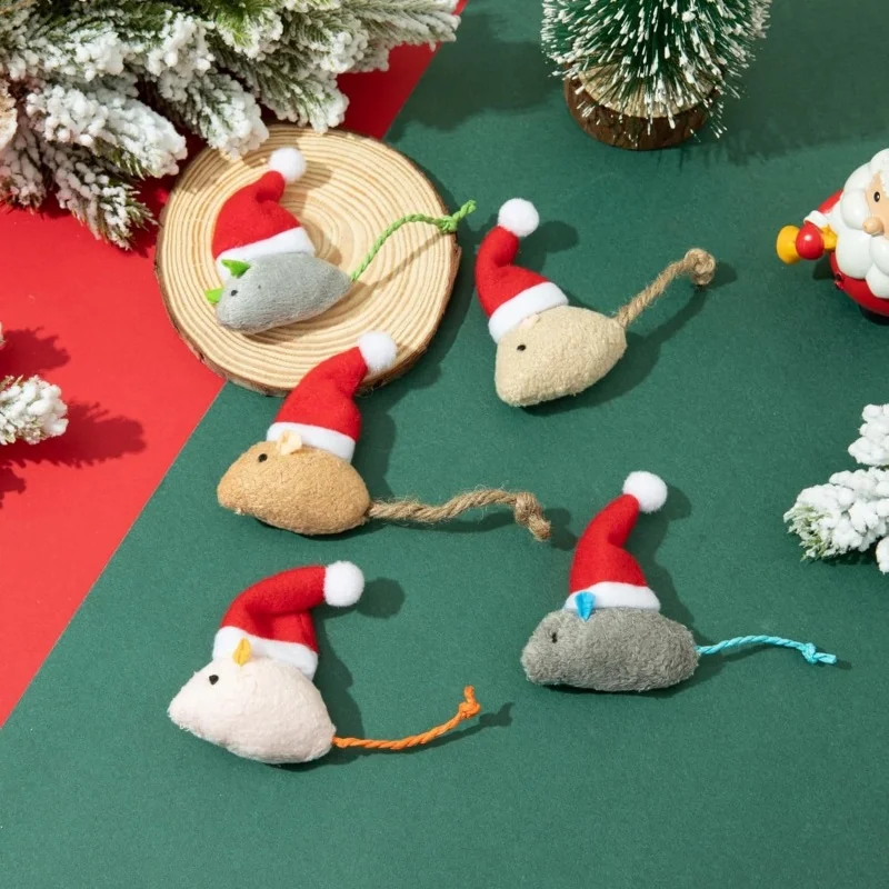 Catnip Interactive Plush Mouse - 1-5 قطع: لعبة فأر قطيفة تفاعلية