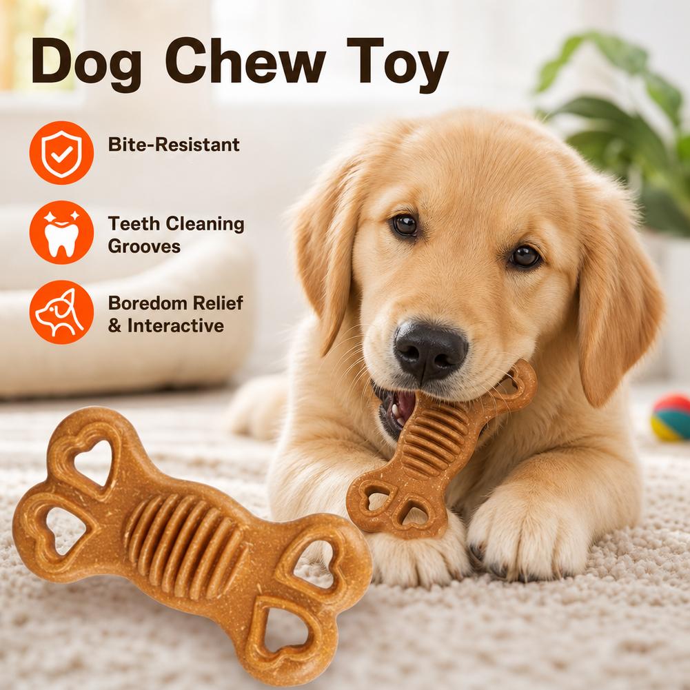 Teeth Cleaning Dog Chew Bone - لعبة عض للكلاب غير قابلة للتلف