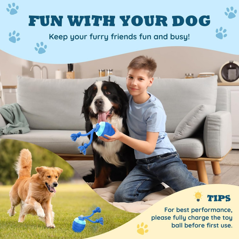 لعبة كلاب تفاعلية متحركة تلقائ - مراجعة Automatic Moving Dog Ball وسعره